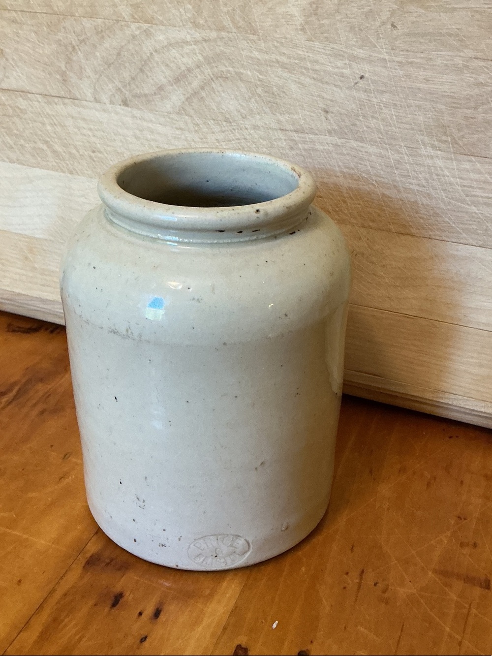 Antique Late Victorian Taupe Glazed Stoneware Preserve Jar Crock Price & Bristol